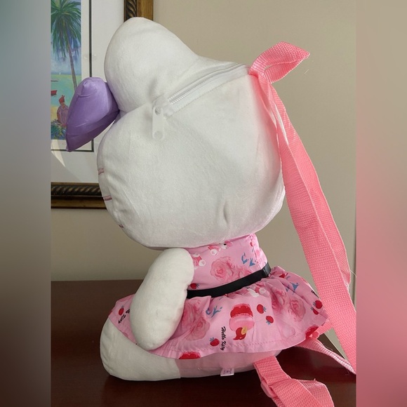 Sanrio HELLO KITTY Large Plush BACKPACK Bag Adjustable Pink Purple main image 12